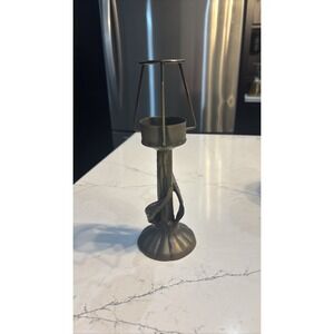 Pewter Oil Lamp Table Lighter Candle Holder